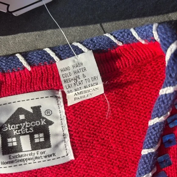 Vintage Storybook Knits American Paisley Patriotic Cardigan – Deadstock (NWT) - Picture 6 of 6